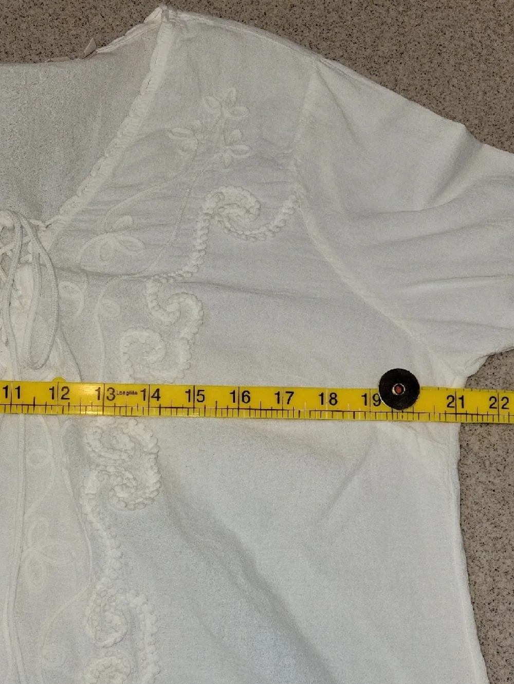 Soft Surroundings White Embroidered V-Neck Cotton Tunic Size Petite XL